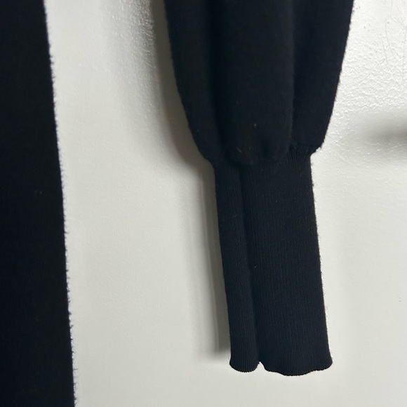 EVER NEW — Knit Front Split Midi Dress With Belt (Black) USA SIZE 2 - Picture 5 of 6